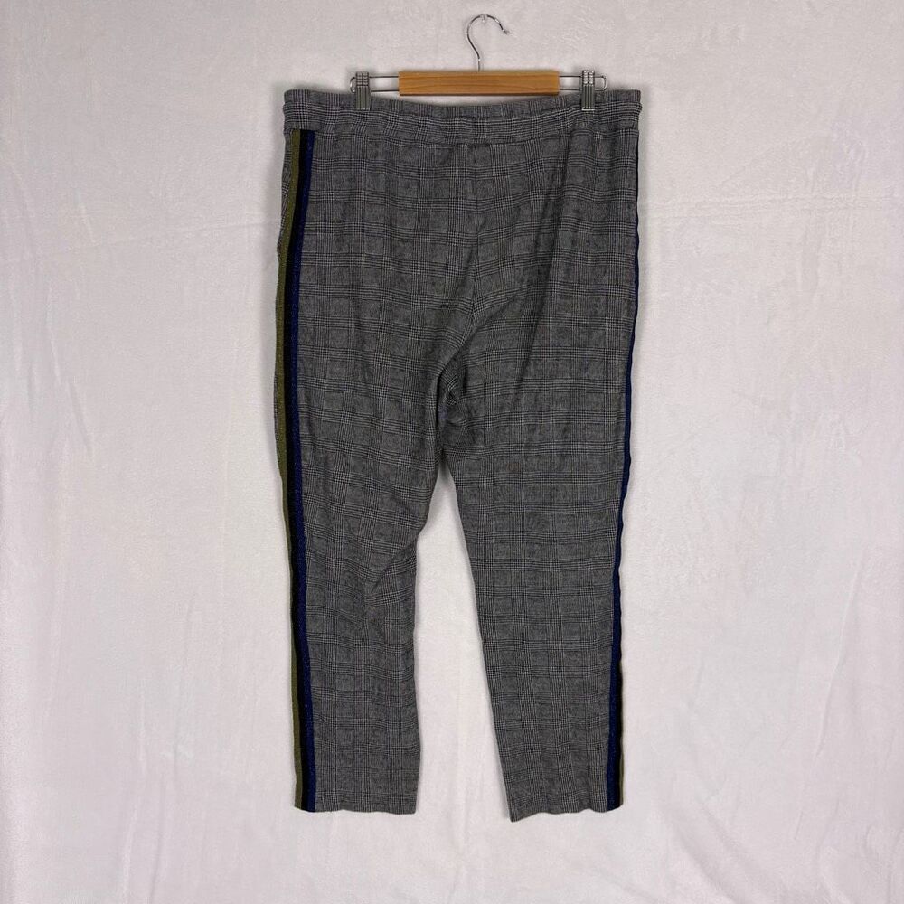 Maeve by Anthropologie Black Plaid with Sparkle Striped Side Pants Size Large - Picture 8 of 12